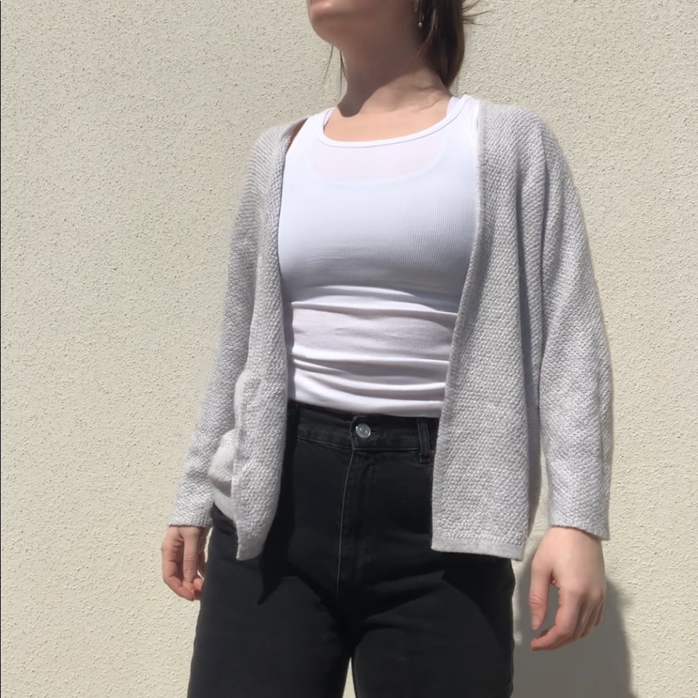 Brandy Melville Light Grey Knit Oversized Cardigan